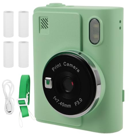 BUGUUYO Cámara Instantánea para Portátil con Impresora Térmica Fácil de Usar para Pequeños Mini Ergonómico Incluye de Papel de Impresión Color para Fotos Rápidas Viajes y Fiestas
