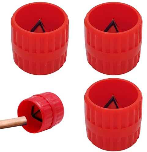 3 Entgrater, Rohrentgrater, Kupferrohr Entgrater, Deburring Tool für Kunststoff und PE Rohr, Handliches Werkzeug für Rohrreinigung und Entgratung