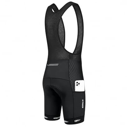 X-TIGER Salopette Ciclismo Uomo per MTB con Cuscino in Gel 5D 3 Tasche Traspirante e a Secco Rapido