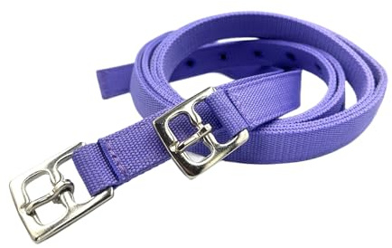 ES5012 Lot de sangles d'étrivières en nylon pour selle de dressage et selle polyvalente, résistantes à la déchirure, avec boucles en acier inoxydable dans de nombreuses couleurs, sangles réglables