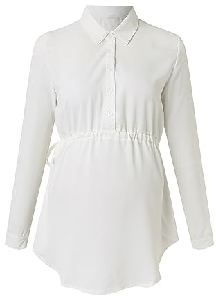 Premamá Tops Camisas de Lactancia Materna de Manga Larga para Mujeres Blusa Cómodo Camiseta Color Sólido Ropa Premamá de Enfermería Primavera Verano Regalo Durante el Embarazo
