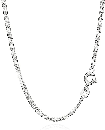 NKlaus 55cm Kette Silber 925 - Sterling Silberkette Herren und Damen- Hochwertige Panzerkette - Königskette - 2,10mm breit Collier 6,1gg schwer 1817