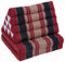 GURU SHOP Thaikissen, Dreieckskissen, Kapok, Tagesbett mit 2 Auflagen - Dunkelrot/schwarz, 30x50x120 cm, Asiatisches Sitzkissen, Liegematte, Thaimatte