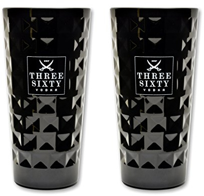FVLFIL Three Sixty Vodka Black 2 Stück Longdrink Gläser 0,3l