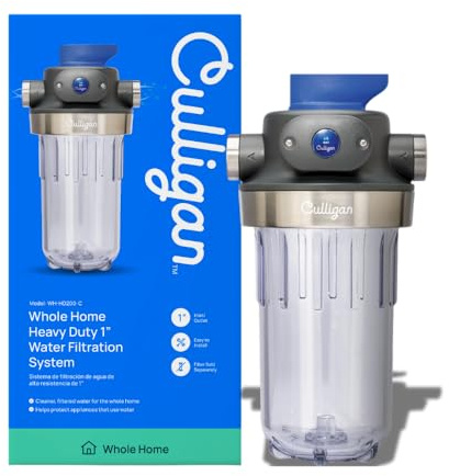 Culligan WH-HD200-C Whole House Water Filter System 1” Inlet/Outlet – Improve Tap Water Taste, Remove Sediment, Protect Appliances