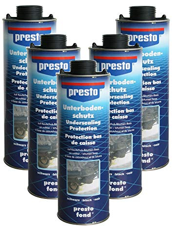 Presto Unterbodenschutz Bitumen schwarz 5 x 1 Liter Dosen ergibt 5 Liter