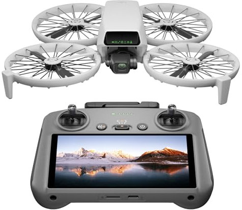DJI Flip (RC 2 Fernsteuerung mit Bildschirm), Drohne mit Kamera 4k Erwachsene, Mini Drohne mit Kamera, < 249 g, Drohne Follow Me Funktion, 13 km Videoübertragung, Handstart, 31 min Flugzeit