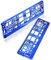 baytronic Kennzeichenhalter blau Chrom 2er Set