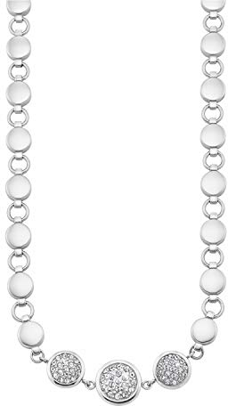 s.Oliver Collier Edelstahl Damen Halsschmuck, mit Kristall, 42+3 cm, Silber, Kommt in Schmuck Geschenk Box, 2026173