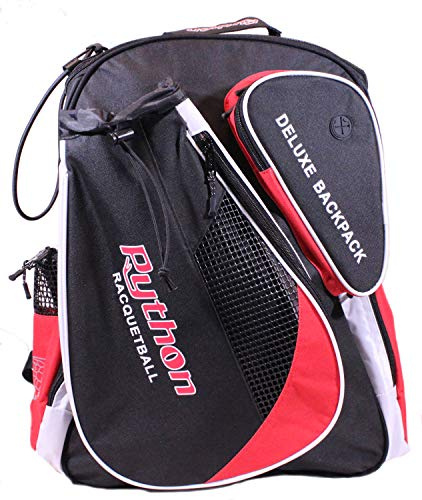 Python Deluxe Ryggsäck racket väska serie (svart/blå, svart/röd) färger, Svart/rött