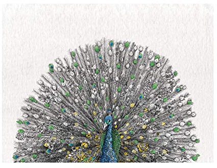 Maxwell & Williams Marini Ferlazzo Birds Bedrucktes Geschirrtuch mit Gang Gang Cockatoo Design, 100% Baumwolle, Schwarz/Weiß, 50 x 70 cm, Waschmaschinenfähig