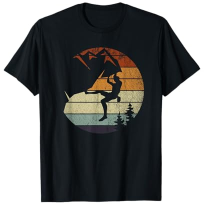 Retro Bouldering Mountain Climber Climb Sports Rock Climbing T-Shirt