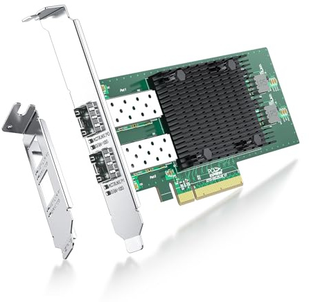 ipolex 10Gb Network Card, 2x SFP+ Port, 10GbE NIC Compare to the Intel X710-DA2, Support Windows Server/Windows/Linux/VMware (Not Support Mac OS, Bypass Mode)
