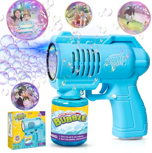 Panacare Machine à Bulles de Savon Gun 4000+Bulles/Minute avec Solution, Cadeau pour Enfant/Anniversaire/fête
