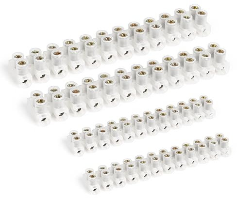 MYHOGOOD 4 Pcs Wire Connectors, 3A, 15A Electrical Connectors, 12 Way White Terminal Block Strip, Electric Cable Connector Blocks Electrical Connecting, Wire Connectors for Lamps, Household Appliances