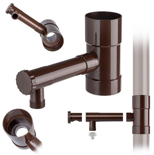 KADAX Raccolta di pioggia da 80 mm, raccogli acqua piovana per tubo di scarico, ladro con valvola integrata, raccoglitore in plastica di alta qualità