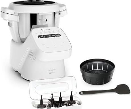 Moulinex Companion, Robot da Cucina Multifunzione per 10 Persone, 14 Funzioni e Modalità Manuale, Capacità 3L, Colore Grigio, HF8401F1
