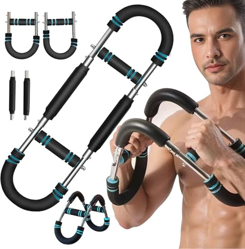 Twister Allenatore per Braccia, Estensore a Forma di U con 3 Livelli di Resistenza – Attrezzo Fitness Portatile per Petto, Spalle e Parte Superiore del Corpo