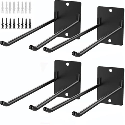 LelonHo Wandhalterung, Garagenhaken für Gartengeräte, Stühle, Schläuche, Großartikel, Seile, Hovels, Rechen, Besen, Mop, Spaten usw. Platzsparende Aufbewahrungslösung (4 Stück)
