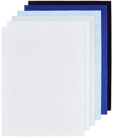 PH PandaHall 6pcs 6 Couleurs 40cmx30cm Toile Aida 14 point Tissu en Coton pour Broderie au Point de Croix Tissu à Broder en Coton pour DIY Artisanat Loisirs Créatifs Broderie Couture de Vêtements
