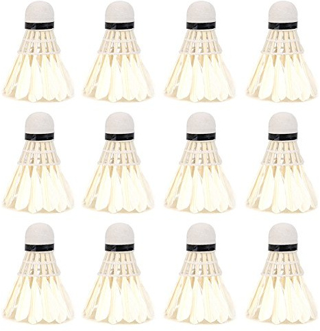 WAHEWUD Accessorio per Allenamento Sportivo all'Aria Aperta, 12 Pezzi/, Palline da Badminton con Piume Bianche