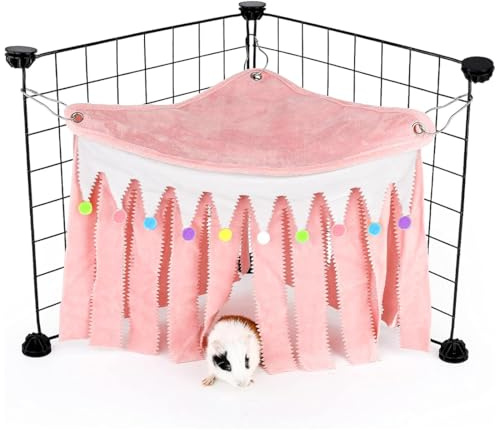YUPZAR Hamaca de Tienda de Campaña,Hamacas para Cuevas de Cobayas,cama cobaya,Escondite de Cobayas,Cueva Acogedora para Cobayas,para Hámster de Animales Pequeños,Chinchilla,Erizo(Rosa)