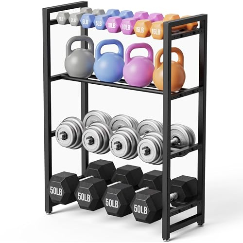 1100 lb Capacity, 4 Tier Dumbbell Rack, Weight Rack for Home Gym
