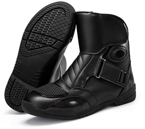 BoluDukNN Botas Impermeables para Motociclismo Y Ciclismo para Hombre (Tallas 37-47), Forro De Malla, Botas De Aventura para Moto, Calzado De Invierno para Viajes En Moto A-47EU