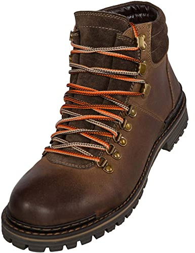 Nebulus Herren Winterstiefel HIKING, warme Stiefel mit Merinowolle, Lederstiefel, Wanderschuhe, braun - 45