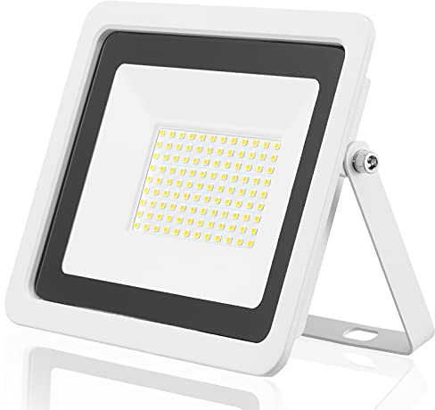 EOCOYAR Luz de Inundación LED 100W 50W 30W 20W 10W Reflector Blanco Ultrafino Foco Proyector Led 230V IP68 Iluminación Exterior Impermeable(100W,Blanco Frio