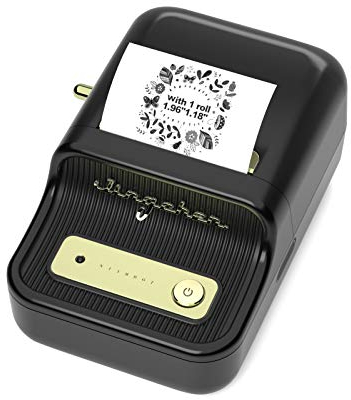 Etikettiermaschine mit 1 Rolle kostenlosem Klebeband NIIMBOT B21 Vintage 50mm Breite Business Thermal Label Drucker Preisauszeichner etikett Etikett Writer (Schwarz)