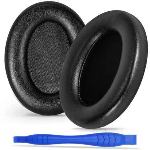 Ersatz-Ohrpolster für Sony WH-1000XM3 Kopfhörer, verbesserte Kissen Ohrabdeckung für XM3, mit Soft-Touch-Leder, Geräuschisolierender Memory-Schaum (Schwarz)