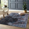 TALETA Teppich Wohnzimmer, Teppich waschbar rutschfest, Bunte Teppiche mit Blumenmuster für Wohnzimmer, Schlafzimmer, Vintage orientalischer Teppich Groß: 120 x 170 cm, Navy blau