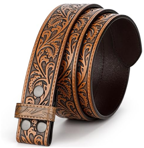 BELTROAD Western Leather Belt Strap for Men Women Cowboy Cowgirl Leather Mens Belts for Jeans Birthday Christmas Belt Gifts