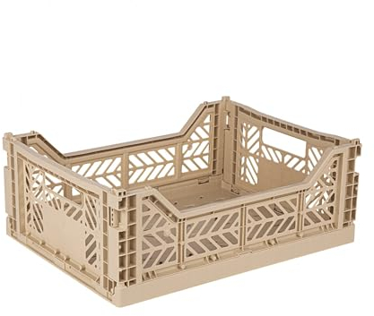 AYKASA Klappkiste, stabile Faltkiste aus Kunststoff, stapelbar, Boulder, Midi (40x30x14cm)