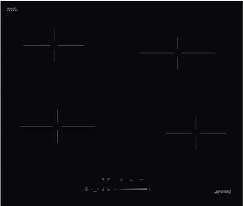 SMEG SE464TD, UNIVERSAL-Glaskeramik-Kochfeld, Black