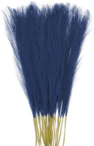 QUARKZMAN 30 Pezzi di Erba di Pampa Finta, 21/55cm Erba di Pampa Finta Soffice Decorativa Alta Erba di Pampa Artificiale per Soggiorno Festa Parete Vaso Decorazione Matrimonio, Blu