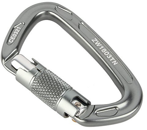 BOROCO Karabiner Schraubkarabiner 25 KN/2550 Kg Kletterkarabiner Sicherheitsrettungskarabiner D-förmige Schnalle für Outdoor Klettercamping