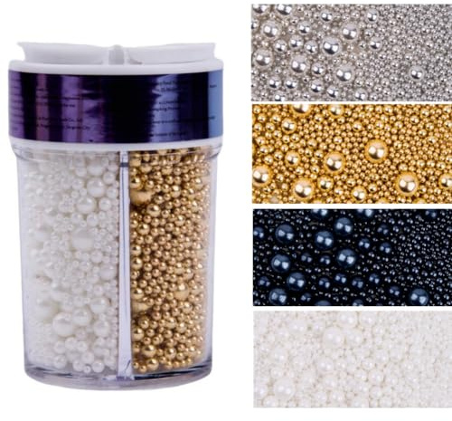 Edible Candy Cake Decoration White Black Gold Silver Pearl 168G Toppers Valentine's Day Birthday Halloween Thanksgiving Christmas party Team Dinner Cake Cupcake Cookies for Dessert Sprinkles