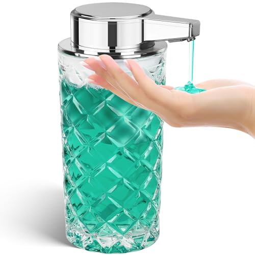 Phneems Seifenspender Automatisch Glas Elektrischer Seifenspender Mit Sensor 3 Stufen Verstellbar Soap Dispenser Automatic SpüLmittelspender USB-Aufladung IPX5 Waterproof 300ML FüR Bad KüChe Gel