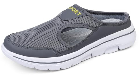 Meik Mangni Zoccoli Donna Uomo Sabot Traspiranti Ciabatte Comode Sandali da Spiaggia Leggero Scarpe da Giardino Antiscivolo Pantofole da Casa Grigio 41 EU