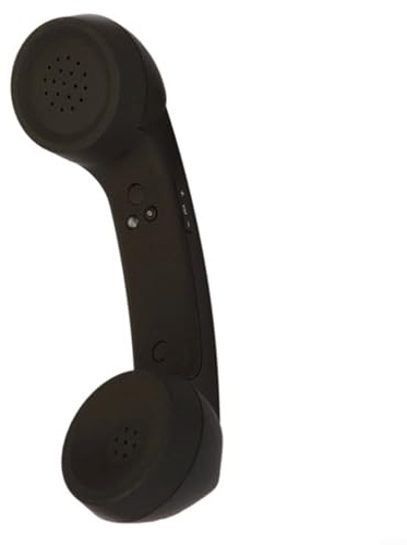 EXTRWORY Cornetta telefonica senza fili compatibile con Bluetooth, stile retrò, con microfono esterno, per telefoni cellulari e computer (nero)