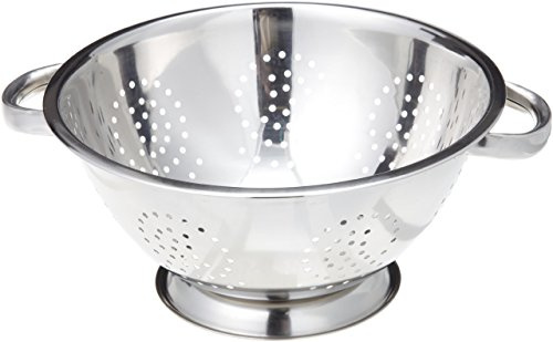 EXCELSTEEL Heavy Duty Stainless Steel Colander 5 Qt | Easy Grip Handles | Self-Draining Base | Mirror Polished | Dishwasher Safe | Pack of 1