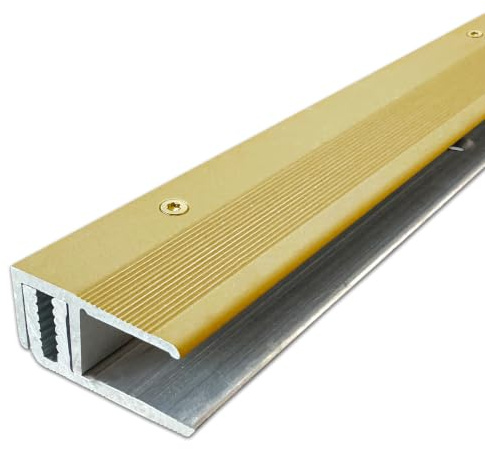ufitec Profilsystem för parkett- och laminatgolv – för belägghöjder från 7–16 mm – många färger finns (avslutningsprofil, guld, 100 cm längd)