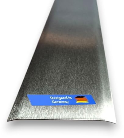 Gastro-Blechdesign Übergangsprofil - 90x8cm - Türschwellen Leiste Geschliffen- Übergangsleiste Edelstahl k240-0,8mm - Übergangsprofile Übergangsschiene - Bodenleiste 900x80mm