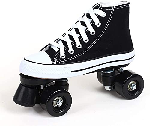 WSJYP Patines, Mujer Hombre Patinaje sobre Ruedas Cuatro Personas Patinaje sobre Ruedas para Adultos 4 Ruedas Patines Led Niños, Arte Niño Niña Diseño,43-Noir