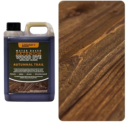 Littlefair's Wood Stain Water Based - 2.5ltr - Outdoor Furniture Wood Dye - Light & Dark Finishes - Non Toxic & Eco Friendly Formula - Exterior Wood Stain for Crafts - Colour: Autumnal Trail
