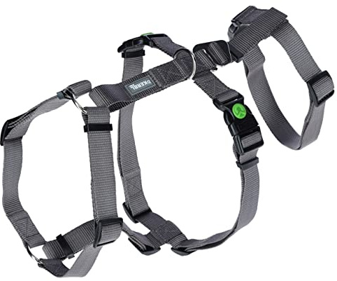 Kerbl Pet Harnais Anti-Panique, Gris, Tour de Cou 38-52cm, Largeur de Sangle 20mm, pour Chiens anxieux, Robuste, réglable