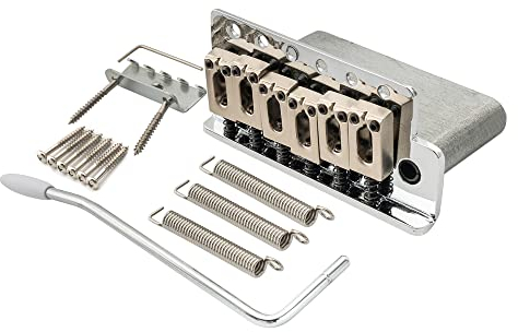 Wilkinson WOV04 54mm Tremolo Bridge Steg 6 Schrauben Brücke für Squier/Mexico Fender/MIJ Strat E-Gitarre, Chrom