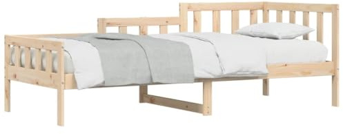 vidaXL Tagesbett, Schlafsofa mit Stauraum, Bettsofa Gästebett mit Lattenrost, Sofa Bett Ausziehbett für Schlafzimmer Wohnzimmer, 80x200cm Massivholz Kiefer